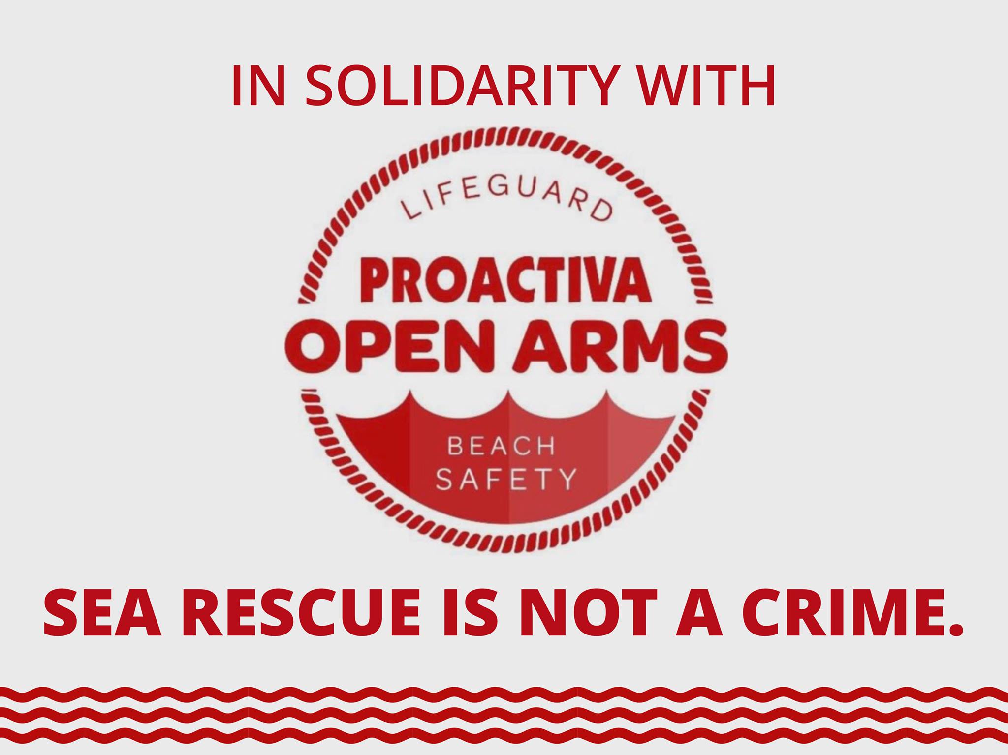 Graphic "In Solidarity with Proactiva Open Arms"